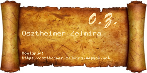 Osztheimer Zelmira névjegykártya
